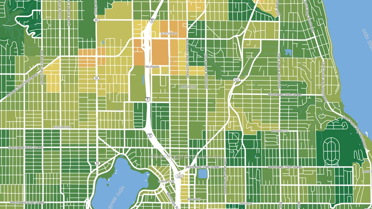 Maple Leaf, Seattle, WA block-group voter-turnout map