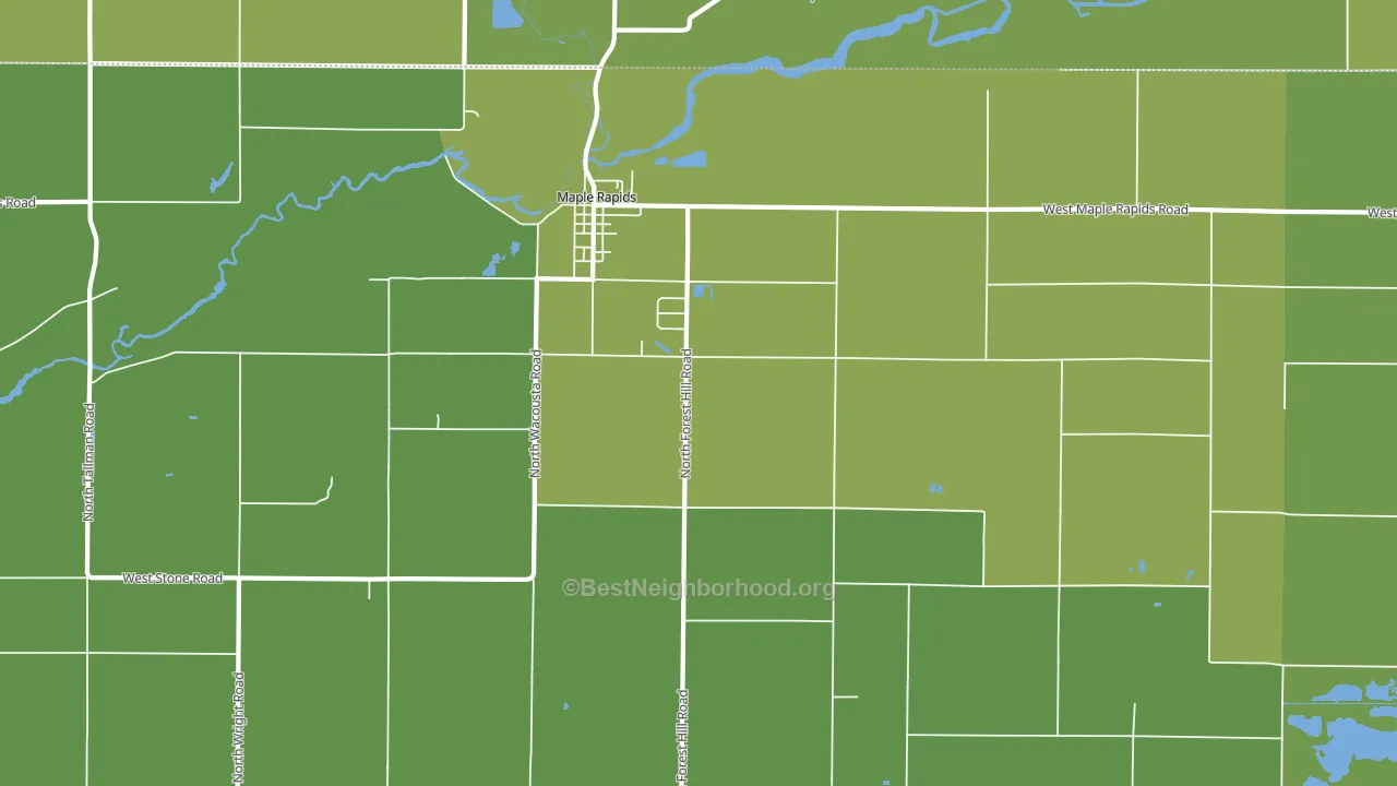 Maple Rapids, MI block-group voter-turnout map