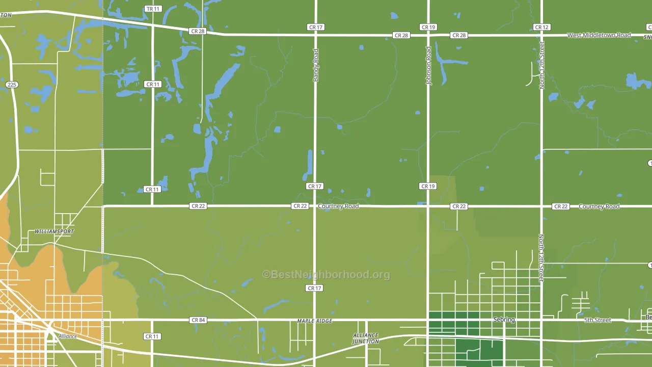 Maple Ridge, OH block-group voter-turnout map