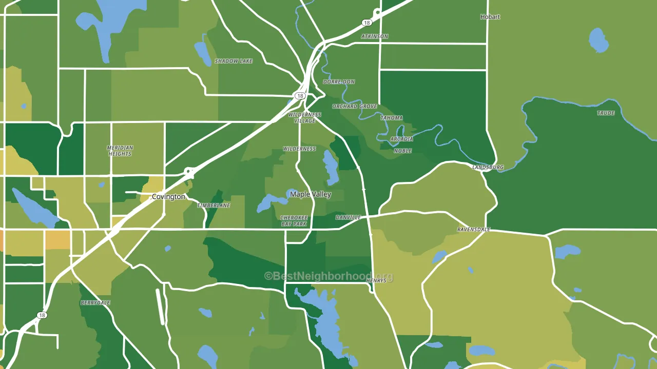 Maple Valley, WA block-group voter-turnout map