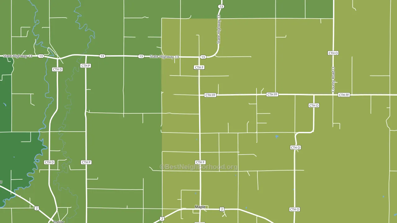 Maple, WI block-group voter-turnout map