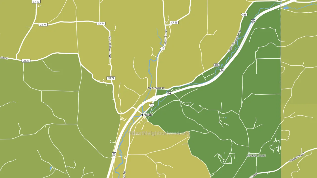 Maplehurst, NY block-group voter-turnout map