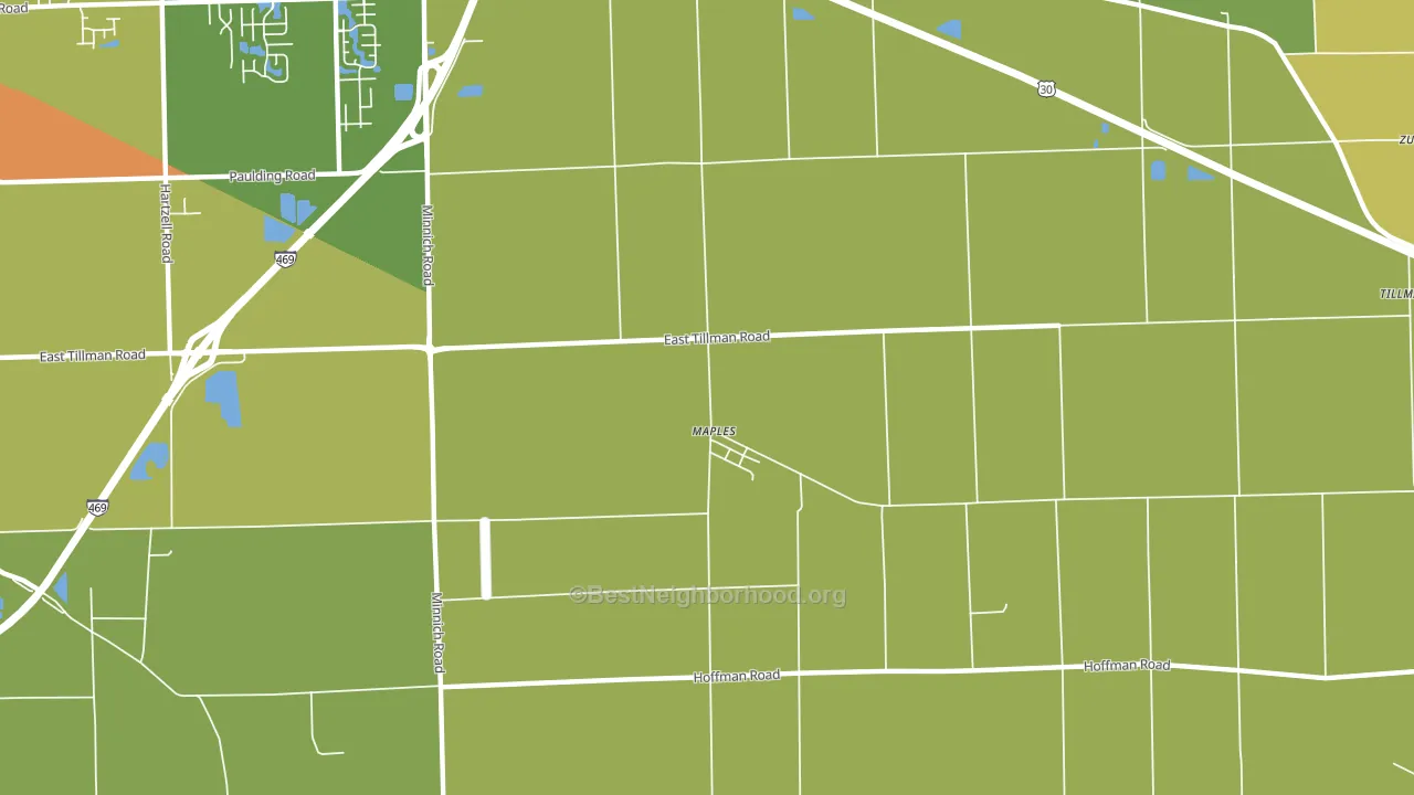 Maples, IN block-group voter-turnout map
