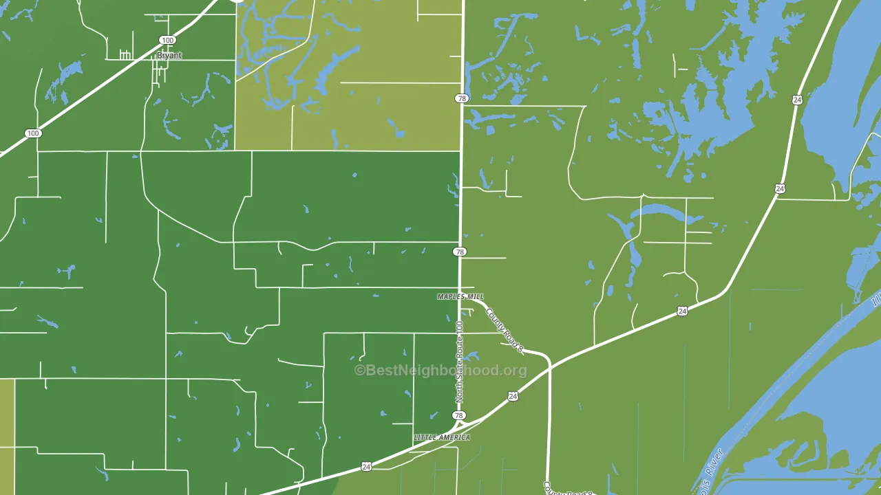 Maples Mill, IL block-group voter-turnout map