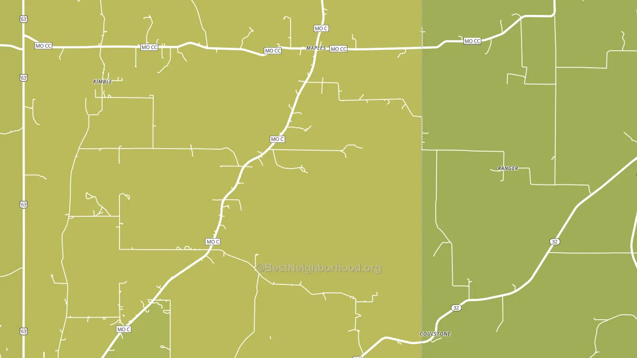 Maples, MO block-group voter-turnout map