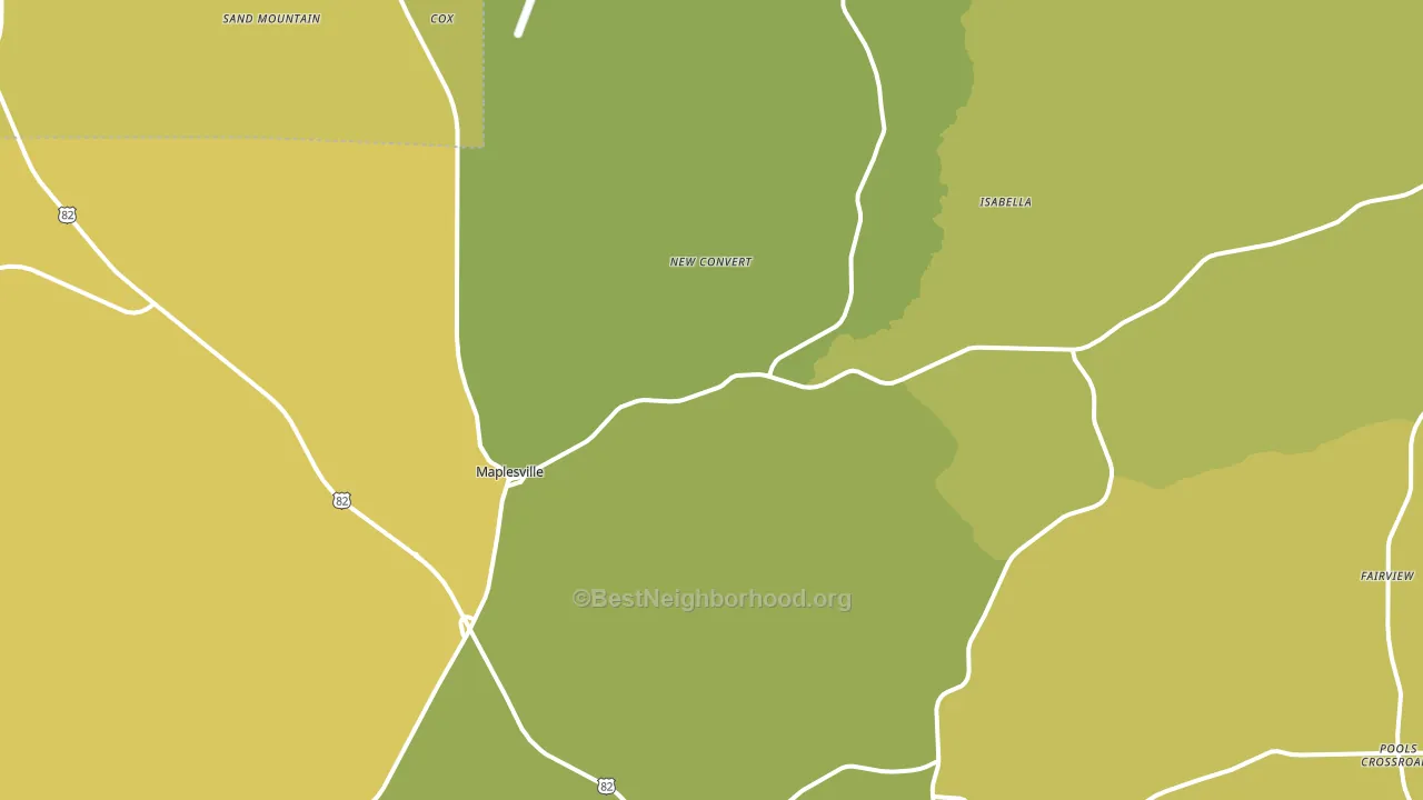 Maplesville, AL block-group voter-turnout map