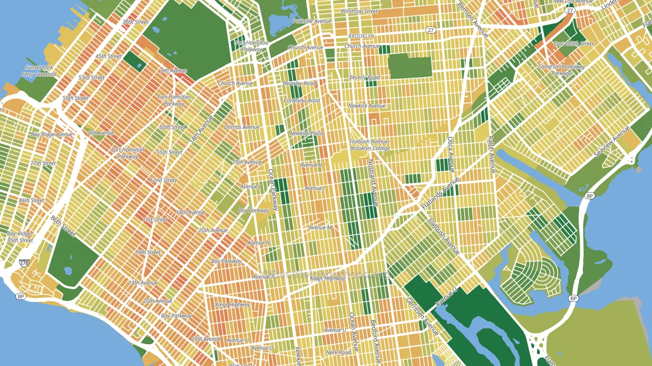 Mapleton-Flatlands, Brooklyn, NY block-group voter-turnout map