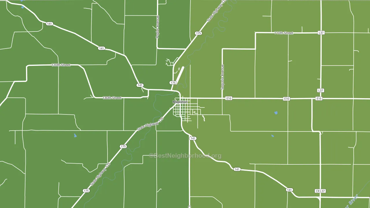 Mapleton, IA block-group voter-turnout map