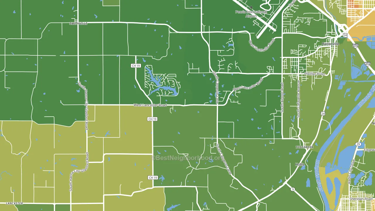 Mapleton, IL block-group voter-turnout map