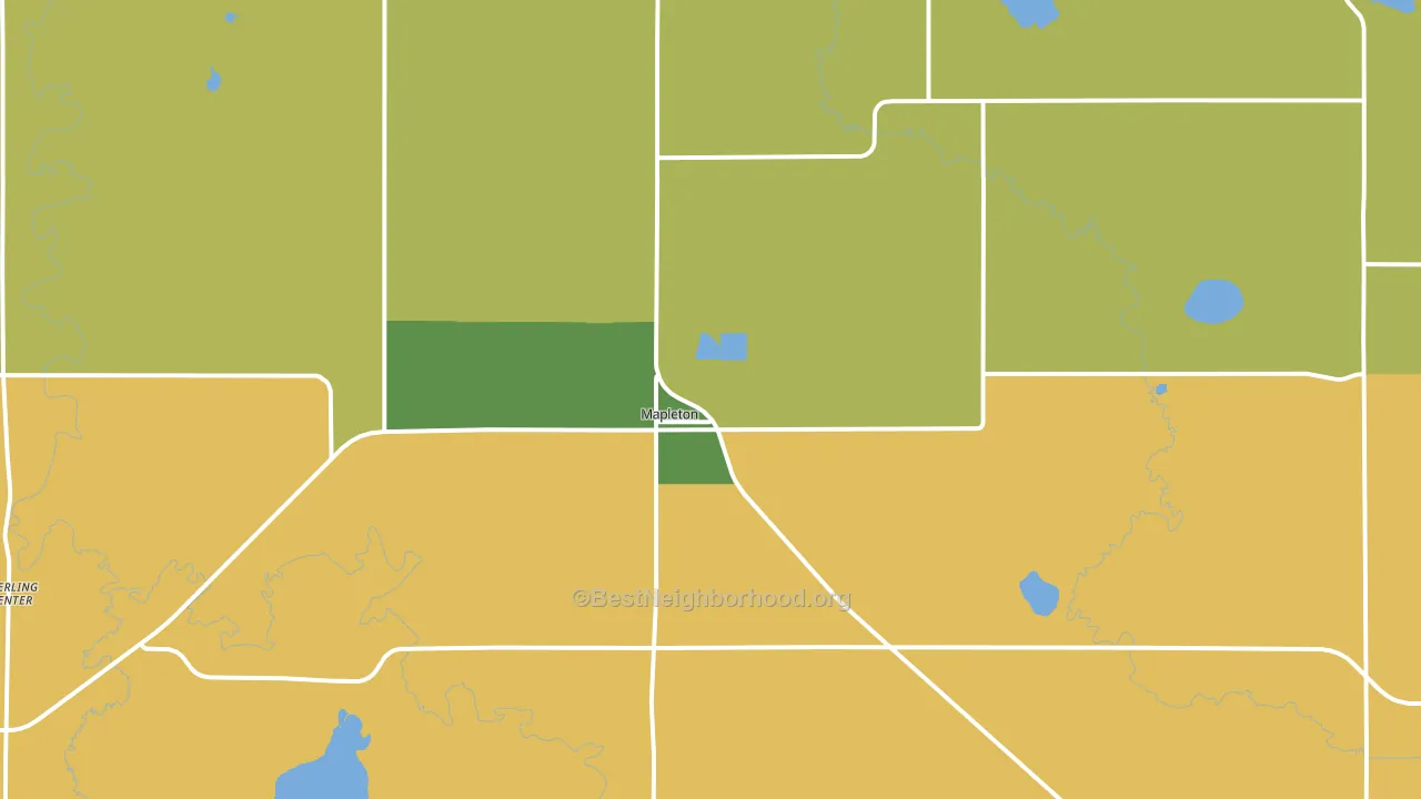 Mapleton, MN block-group voter-turnout map
