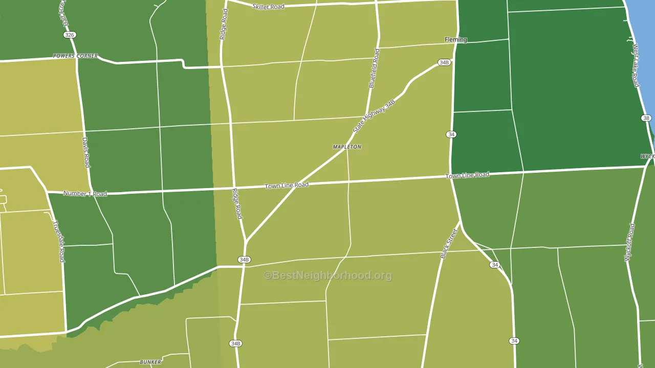 Mapleton, NY block-group voter-turnout map
