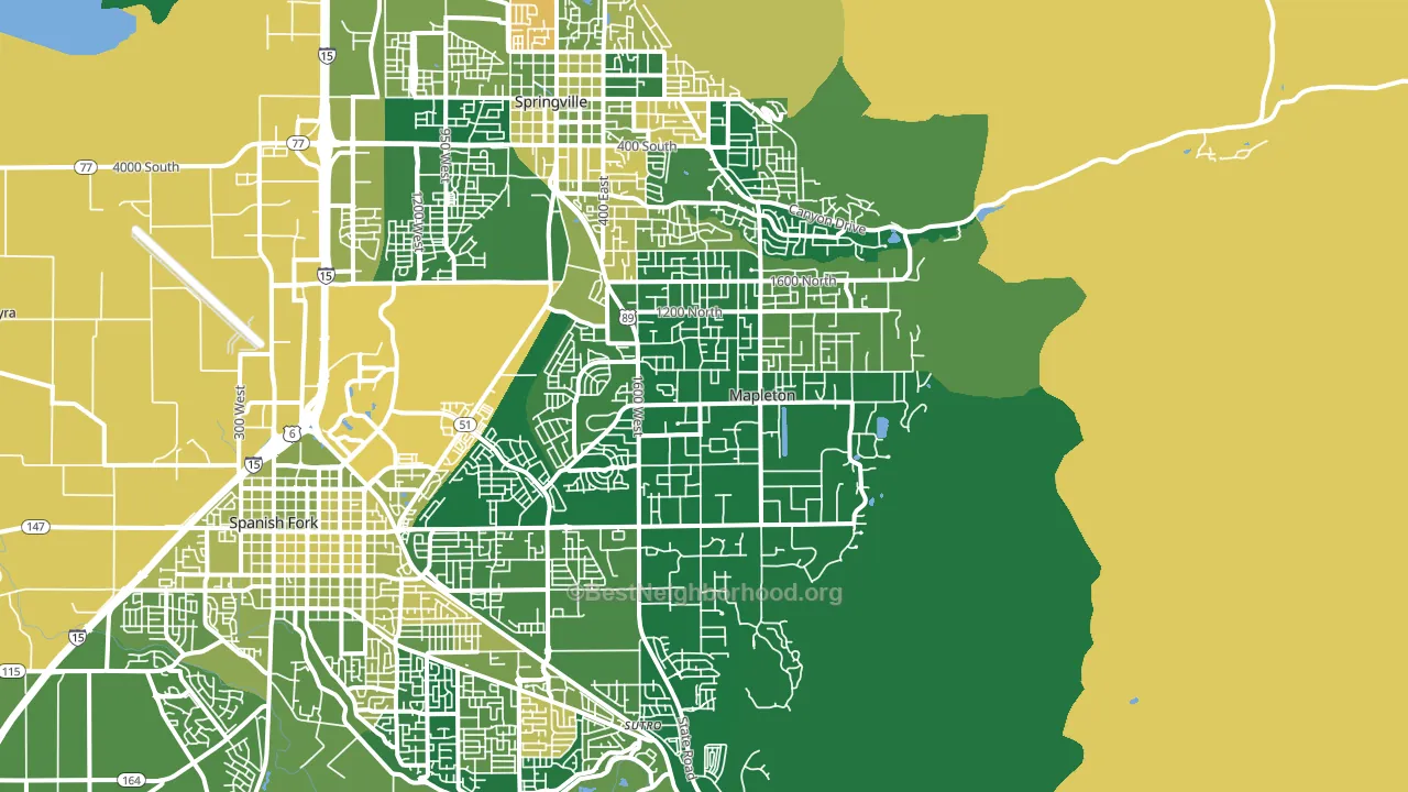 Mapleton, UT block-group voter-turnout map