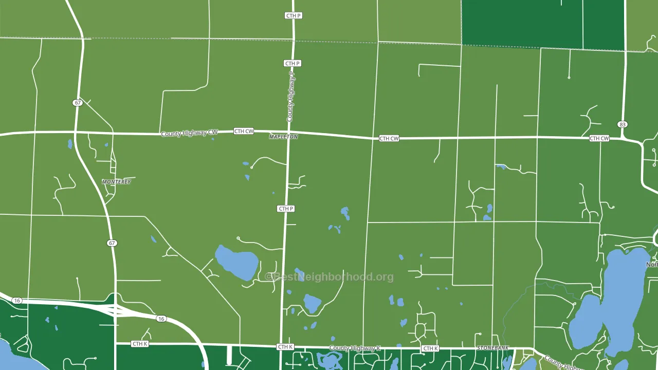 Mapleton, WI block-group voter-turnout map