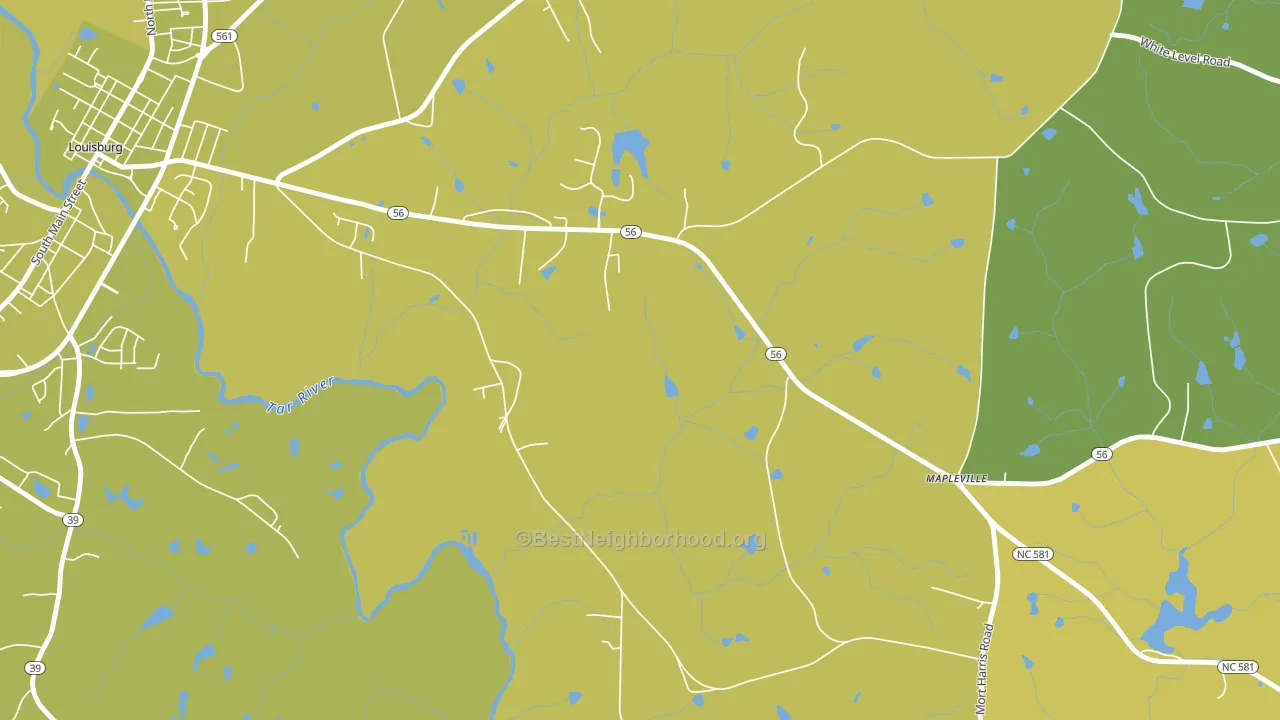 Mapleville, NC block-group voter-turnout map