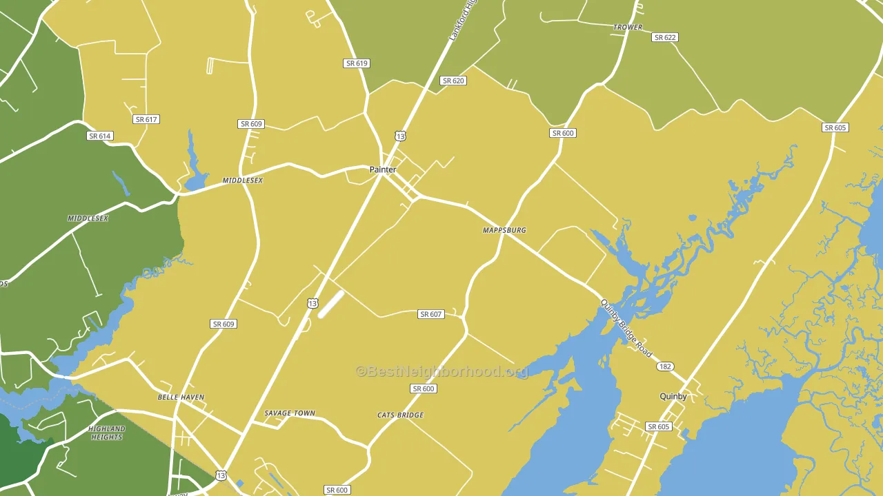 Mappsburg, VA block-group voter-turnout map