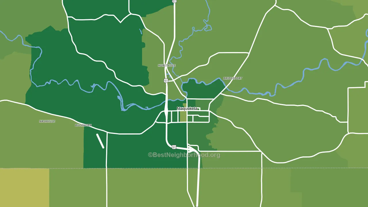 Maquoketa, IA block-group voter-turnout map