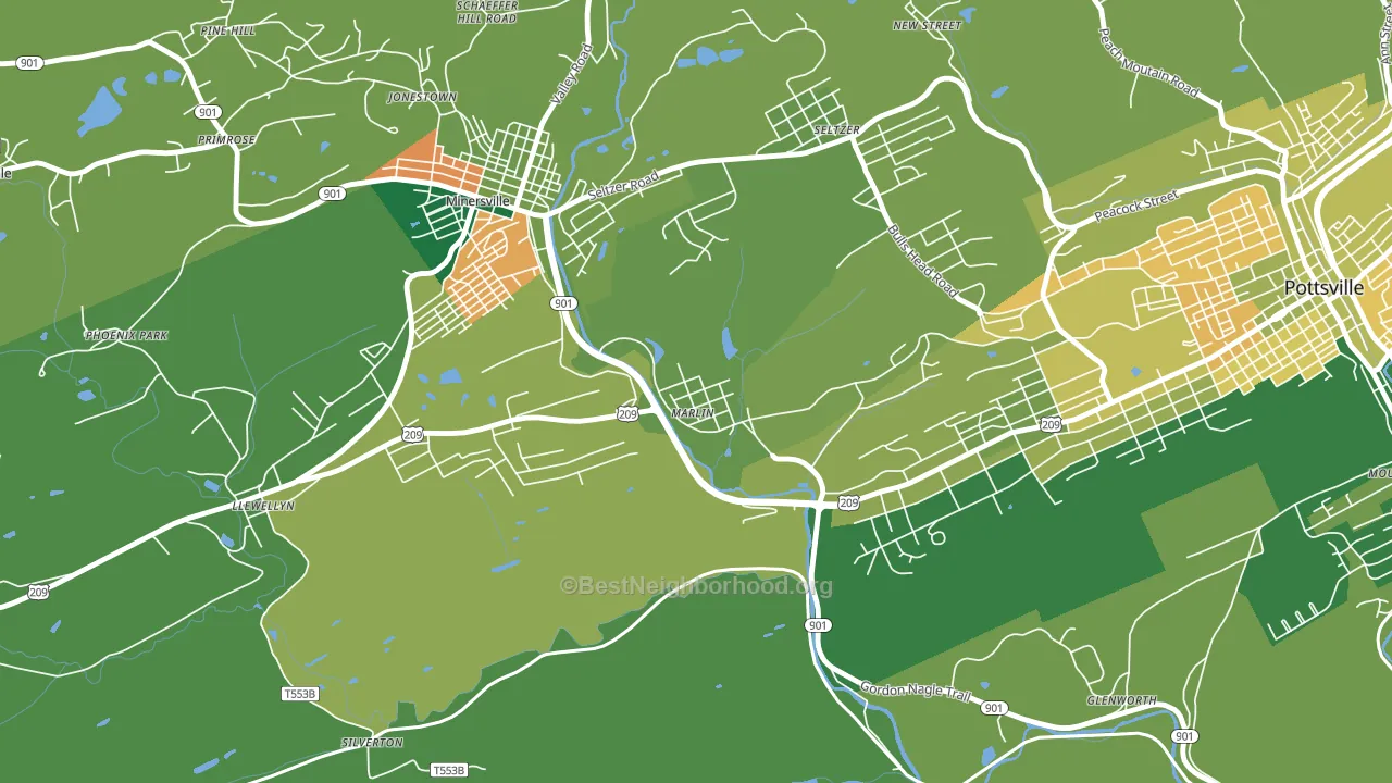 Mar Lin, PA block-group voter-turnout map