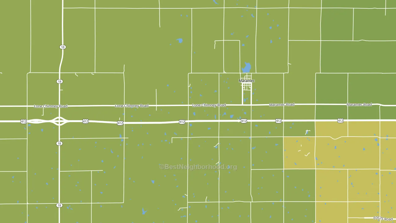 Maramec, OK block-group voter-turnout map