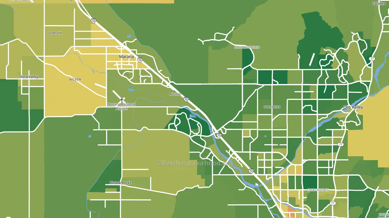 Marana, AZ block-group voter-turnout map