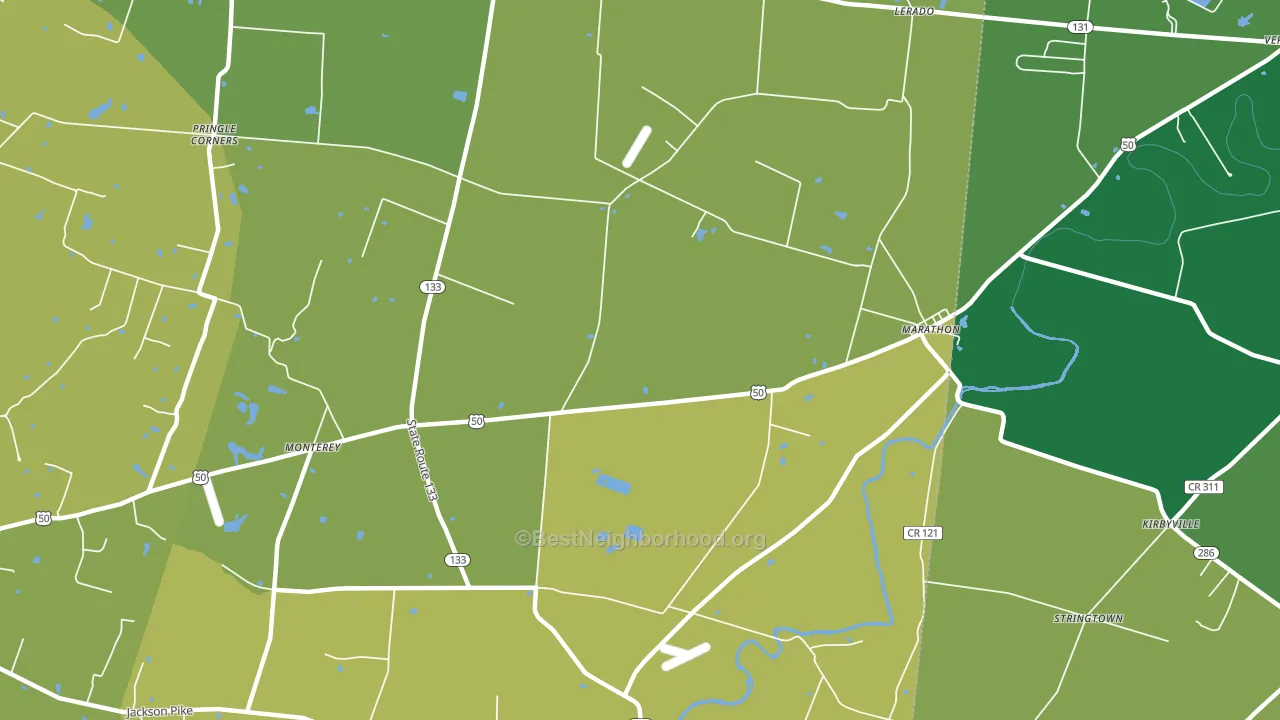 Marathon, OH block-group voter-turnout map