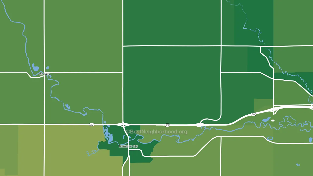 Marathon, WI block-group voter-turnout map