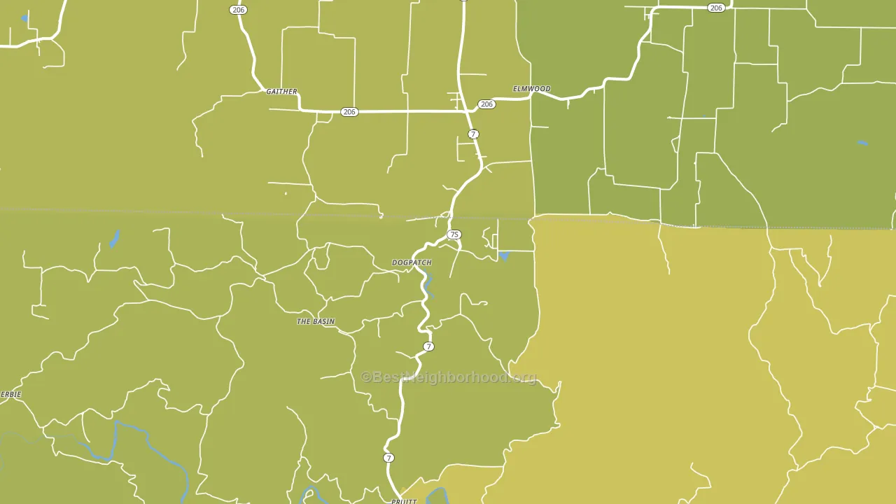 Marble Falls, AR block-group voter-turnout map