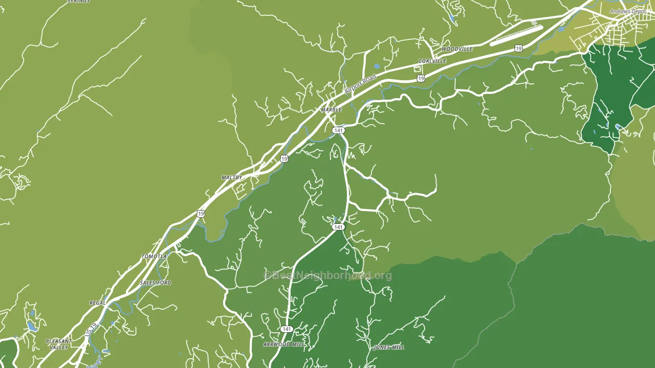 Marble, NC block-group voter-turnout map
