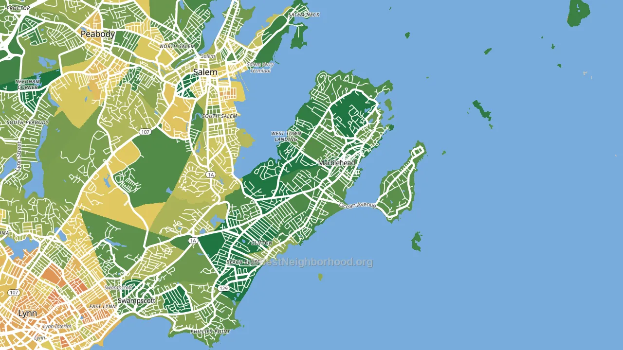 Marblehead, MA block-group voter-turnout map