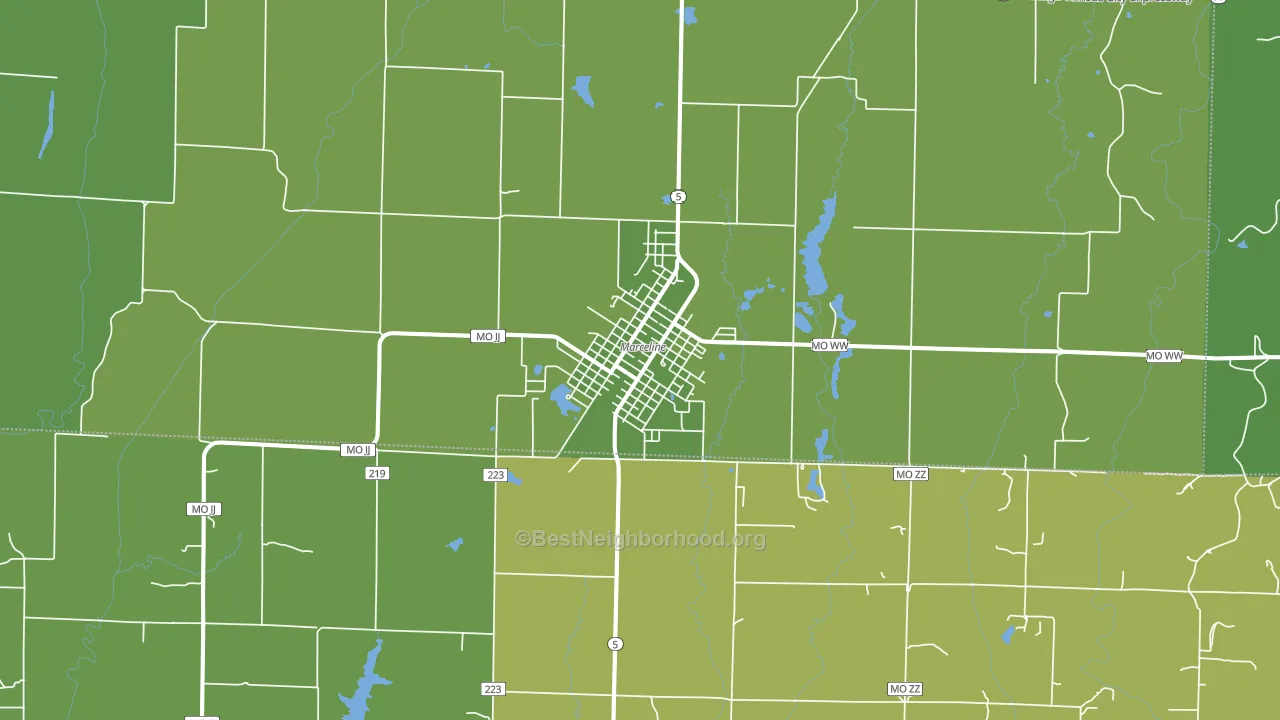 Marceline, MO block-group voter-turnout map