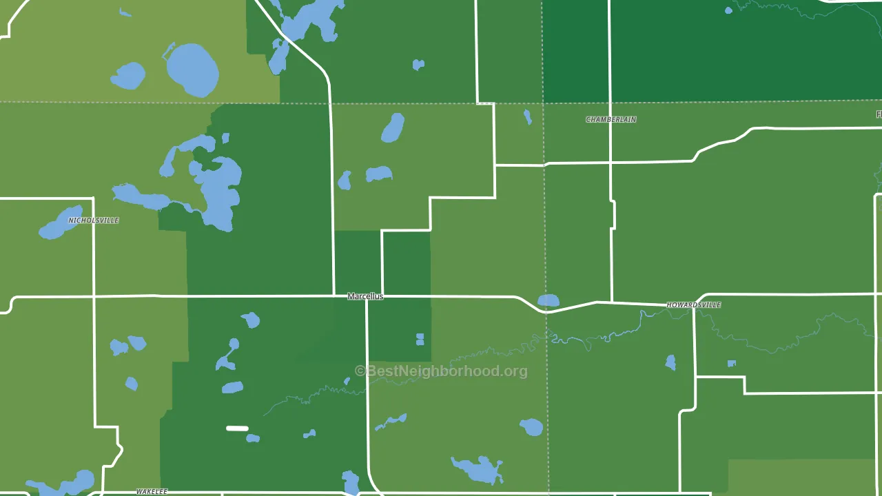 Marcellus, MI block-group voter-turnout map