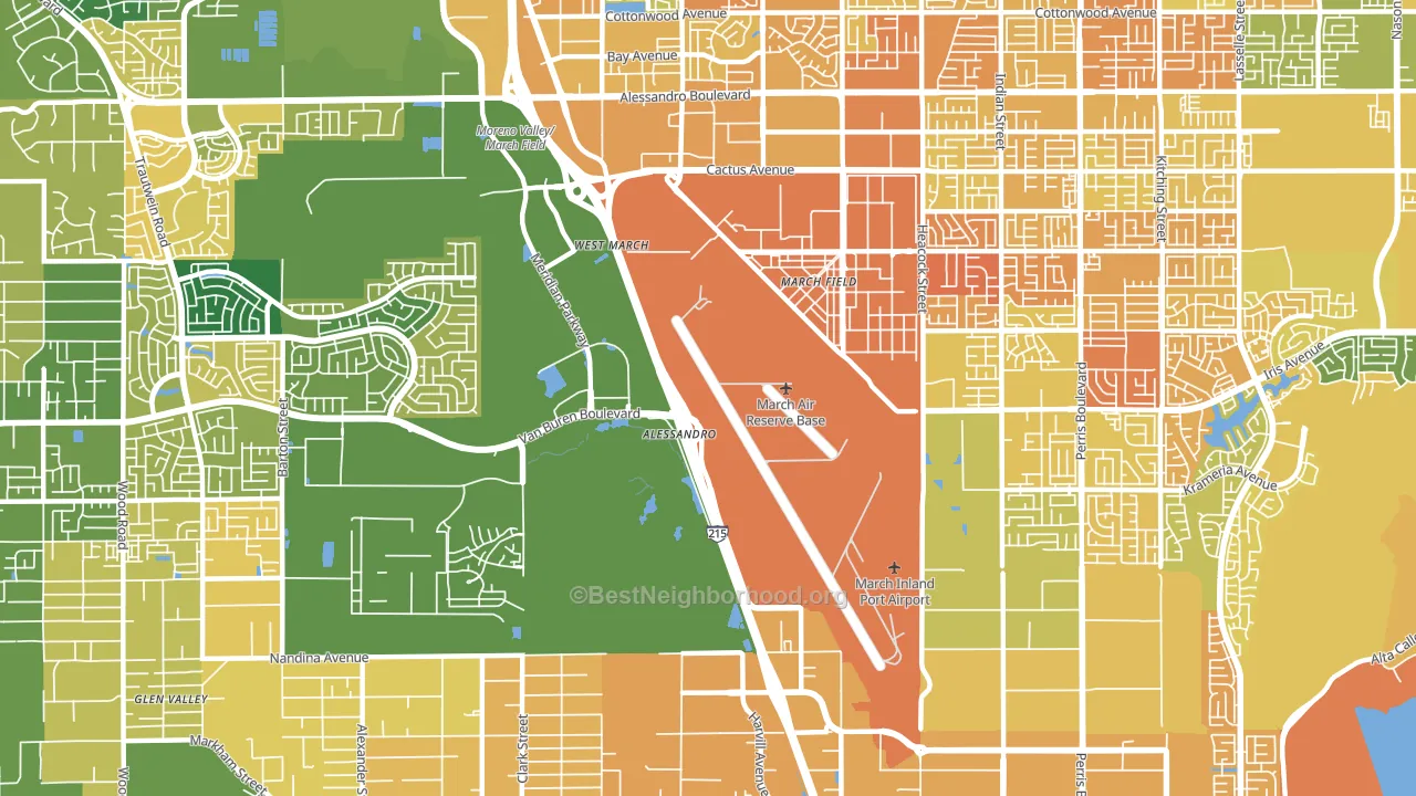 March ARB, CA block-group voter-turnout map