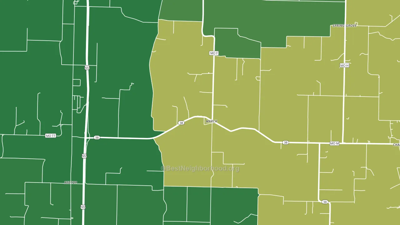 March, MO block-group voter-turnout map