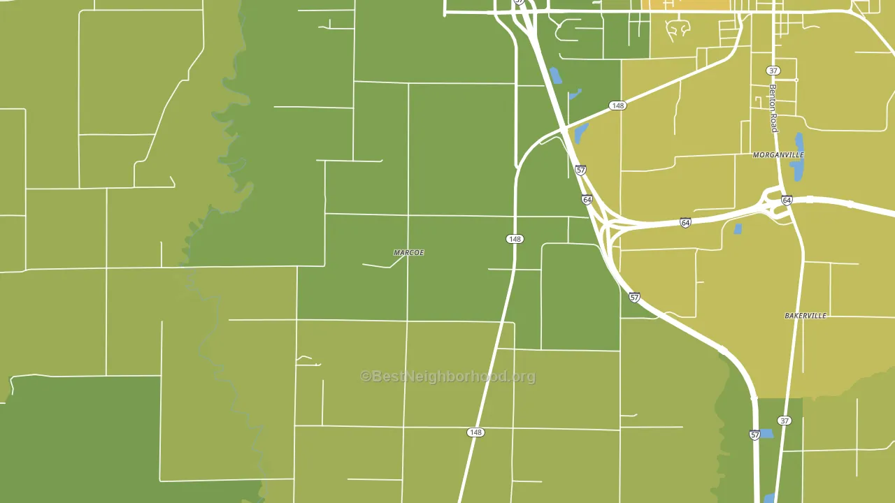 Marcoe, IL block-group voter-turnout map