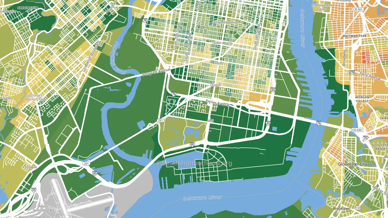 Marconi Plaza-Packer Park, Philadelphia, PA block-group voter-turnout map