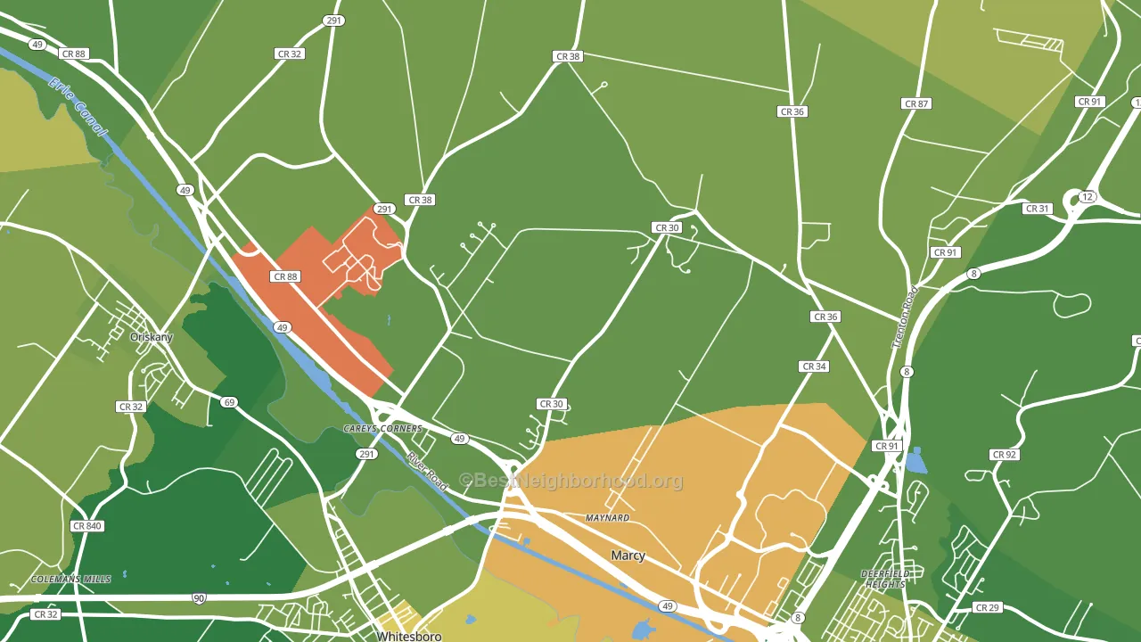 Marcy, NY block-group voter-turnout map