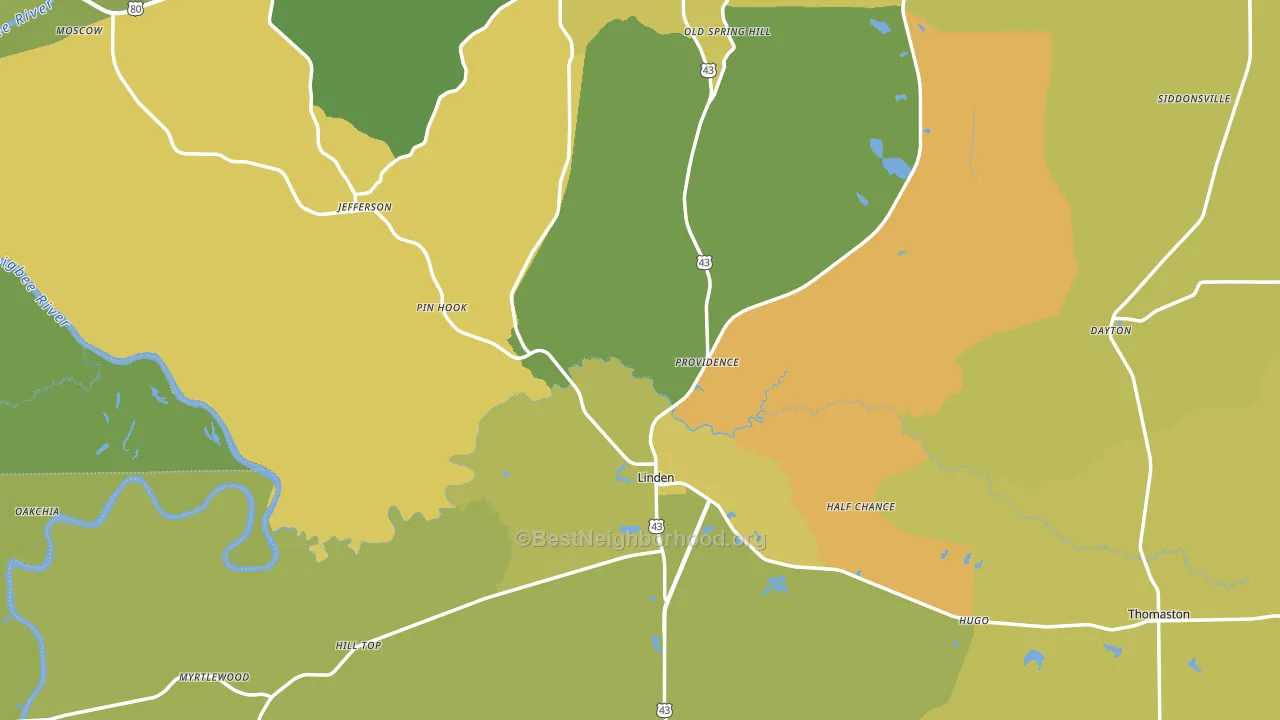 Marengo County, AL block-group voter-turnout map