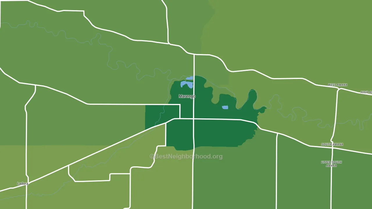 Marengo, IA block-group voter-turnout map