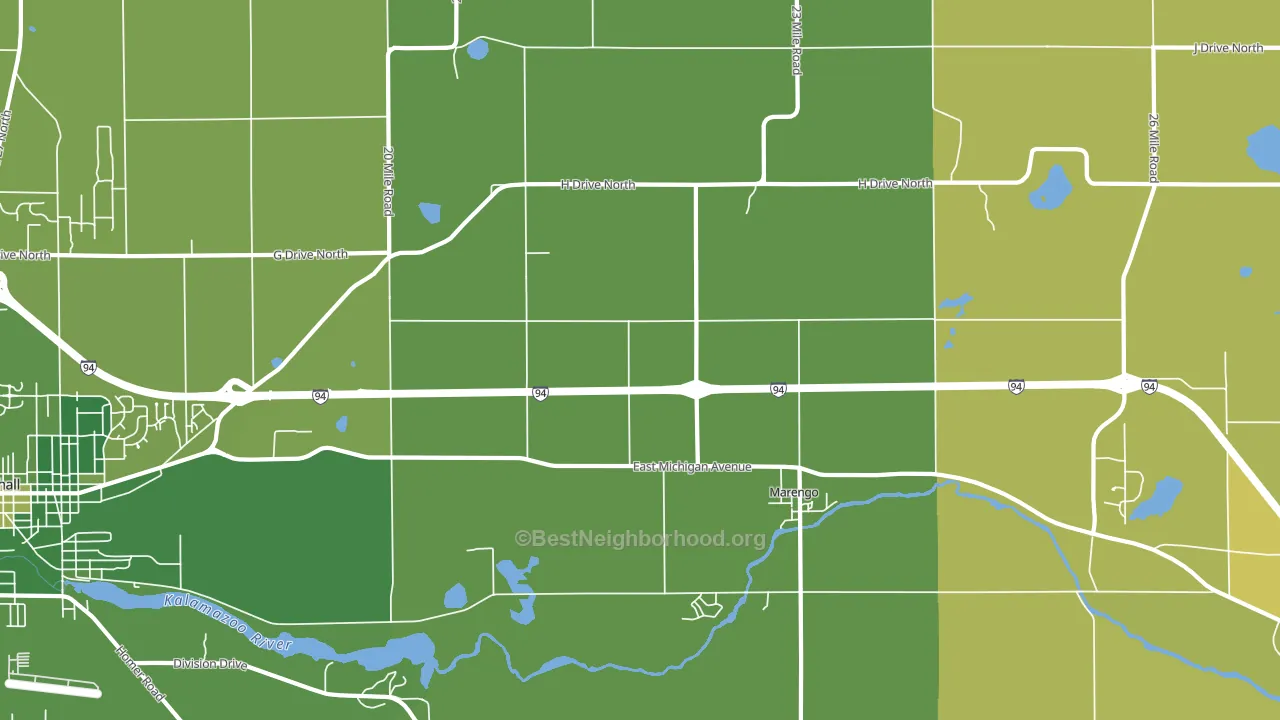 Marengo, MI block-group voter-turnout map
