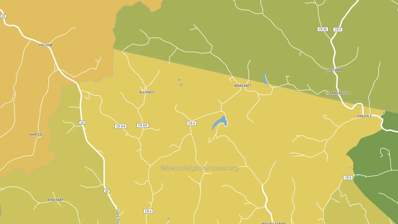 Margaret, WV block-group voter-turnout map