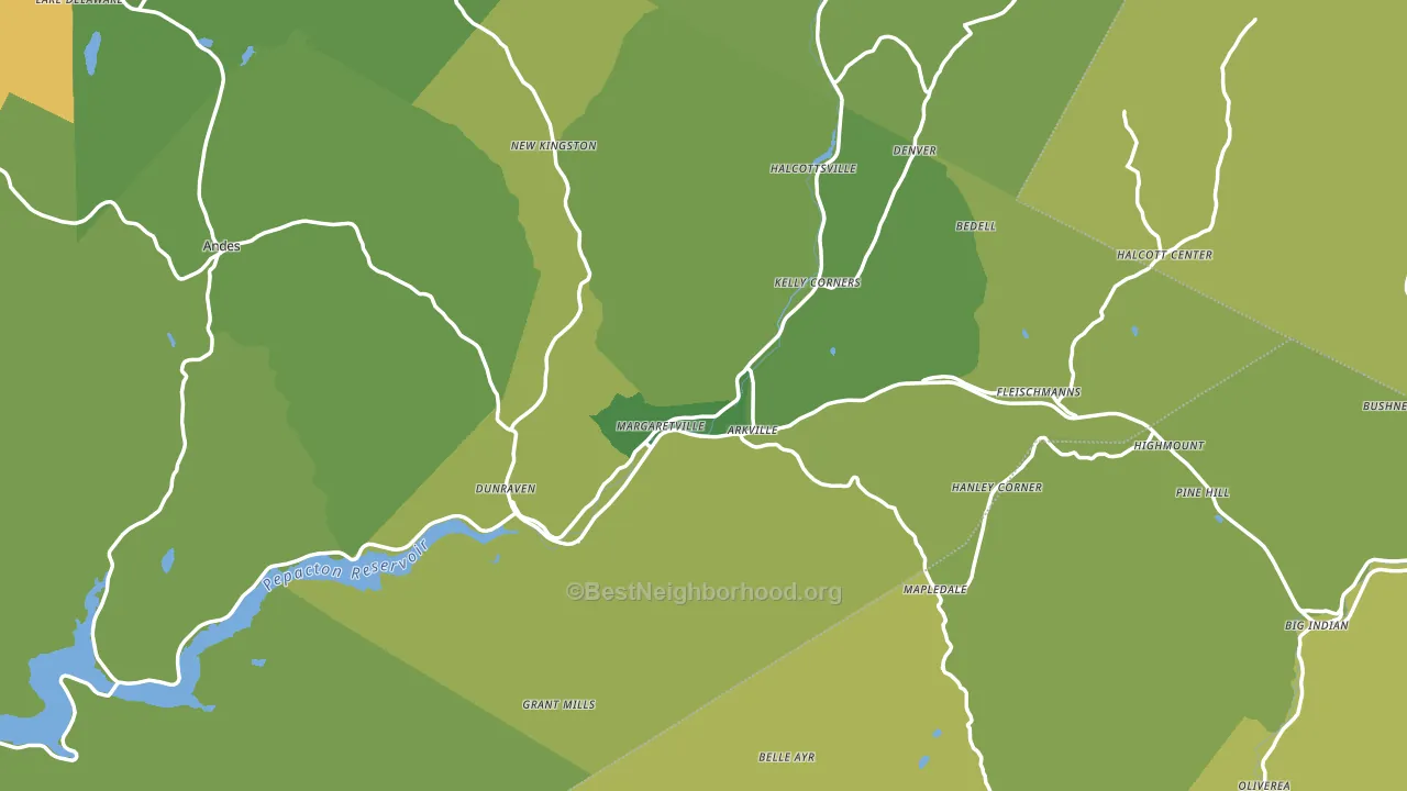 Margaretville, NY block-group voter-turnout map