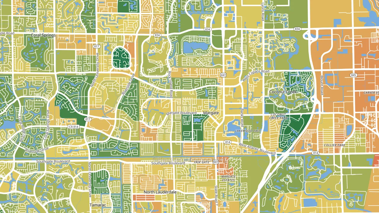 Margate, FL block-group voter-turnout map
