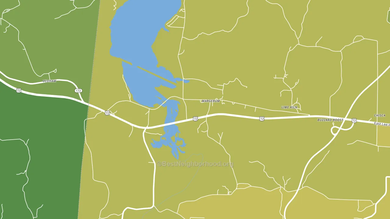 Margerum, AL block-group voter-turnout map
