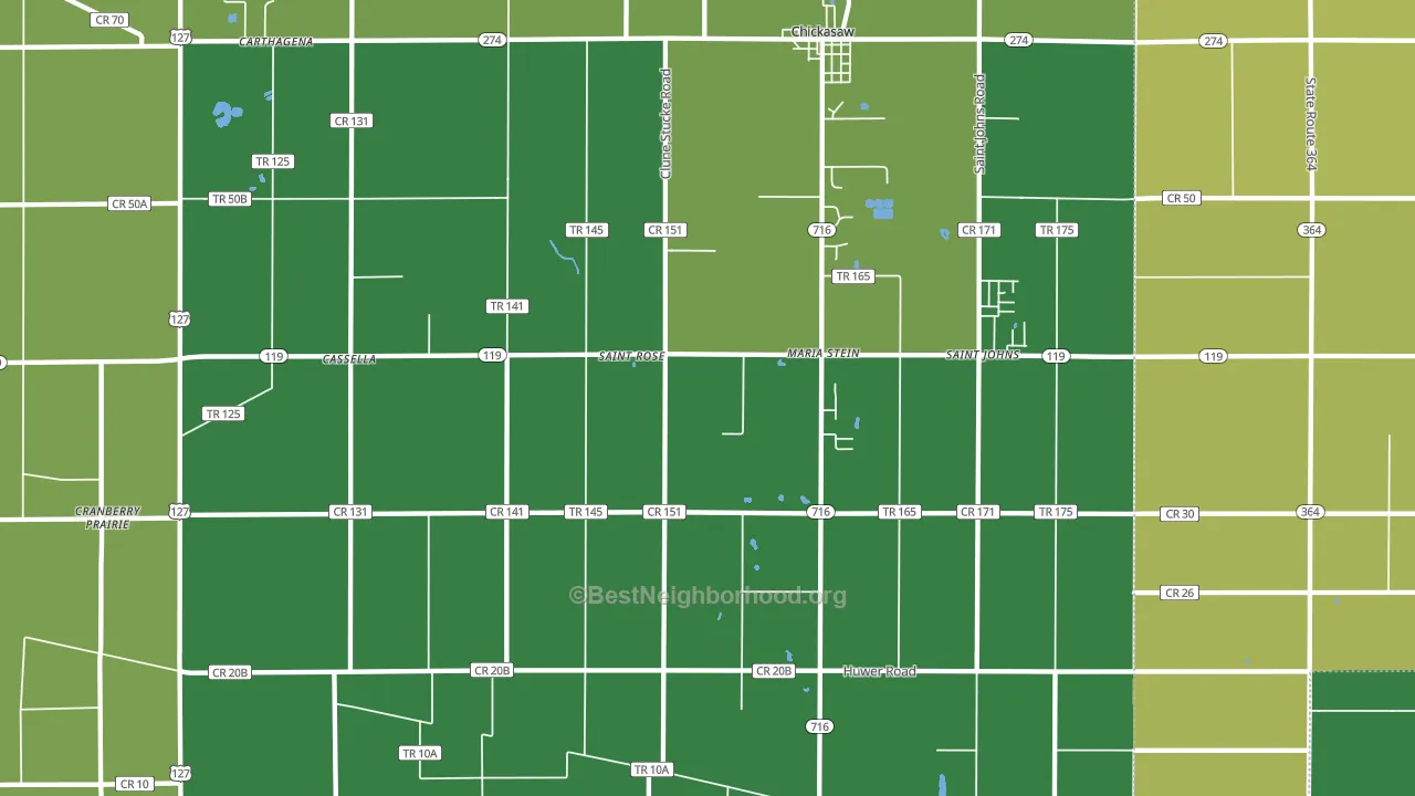 Maria Stein, OH block-group voter-turnout map
