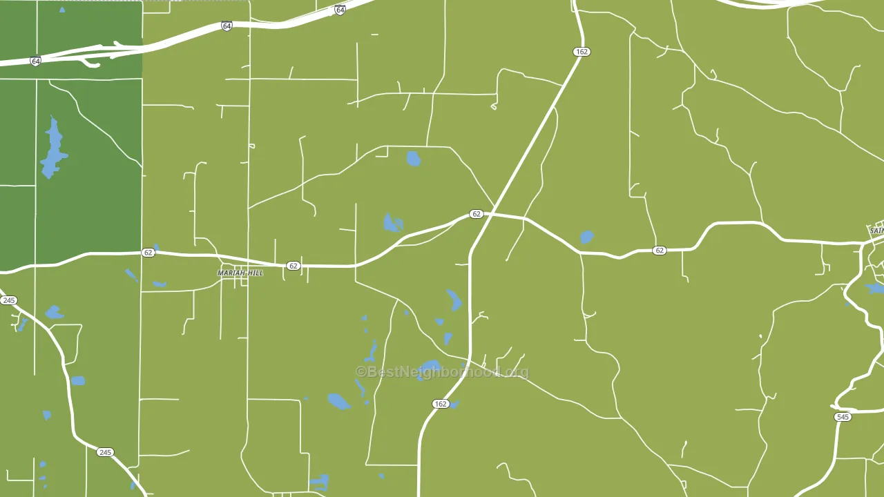 Mariah Hill, IN block-group voter-turnout map
