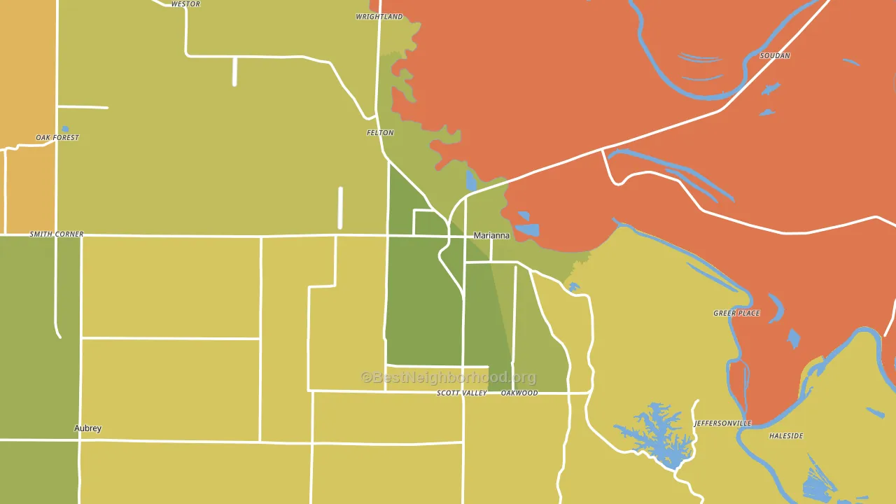 Marianna, AR block-group voter-turnout map