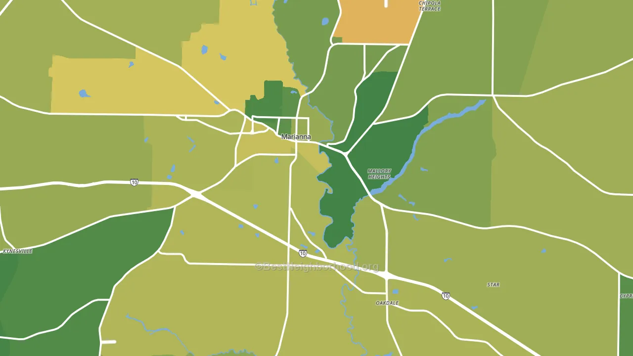 Marianna, FL block-group voter-turnout map