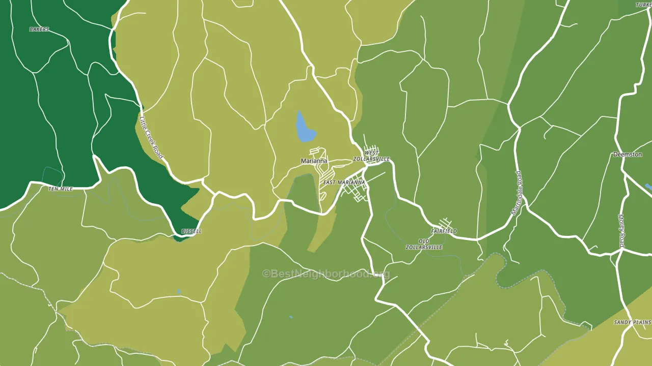 Marianna, PA block-group voter-turnout map