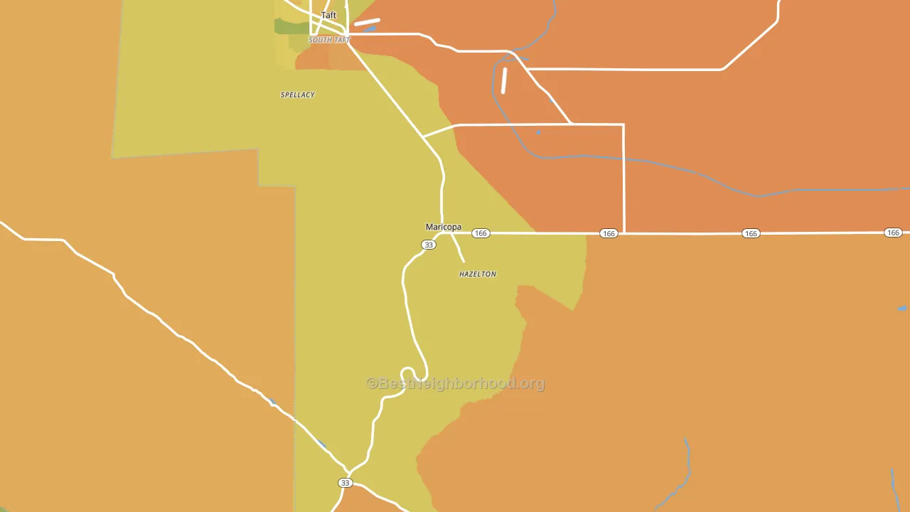 Maricopa, CA block-group voter-turnout map