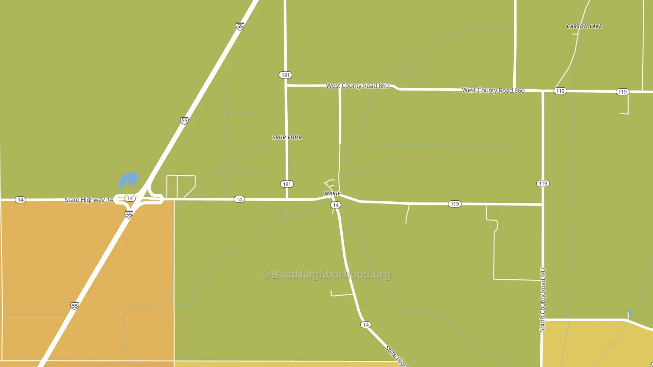 Marie, AR block-group voter-turnout map