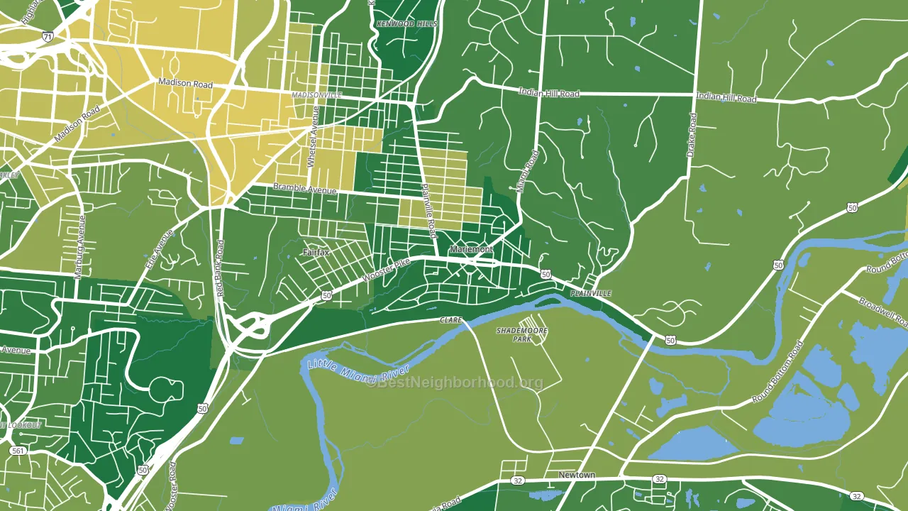 Mariemont, OH block-group voter-turnout map